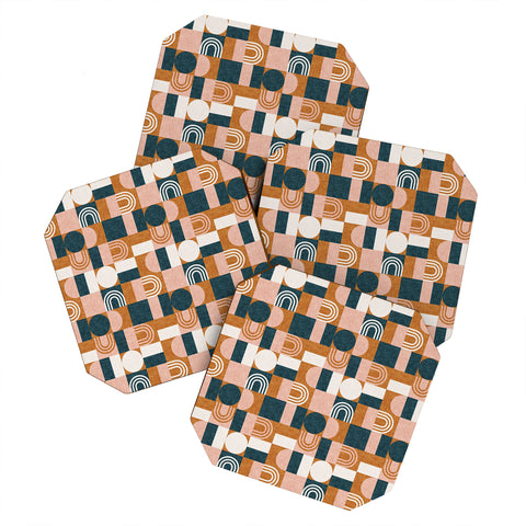 Little Arrow Design Co aria geometric patchwork Coaster Set