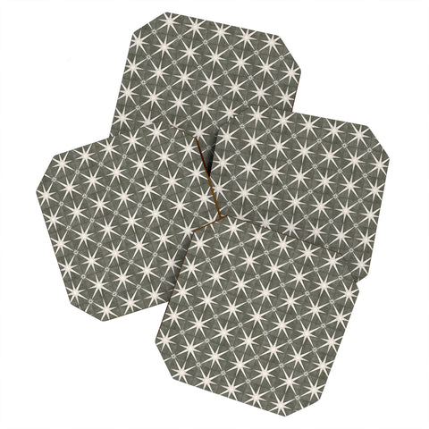 Little Arrow Design Co arlo star tile olive Coaster Set