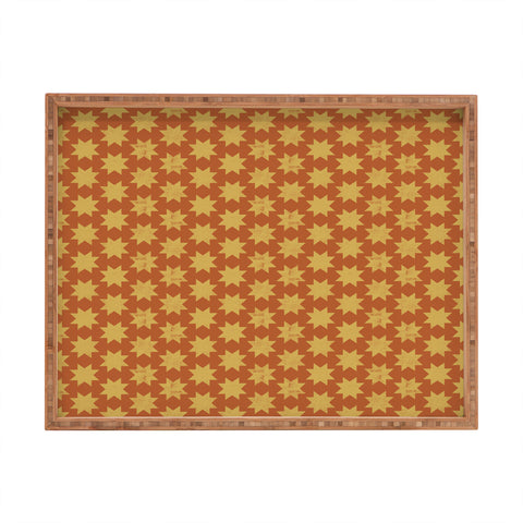 Little Arrow Design Co aztec stars yellow Rectangular Tray