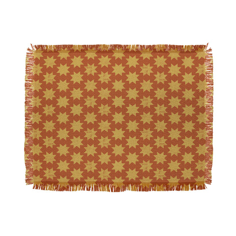 Little Arrow Design Co aztec stars yellow Throw Blanket