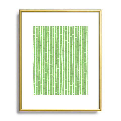Little Arrow Design Co bamboo bright green Metal Framed Art Print