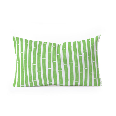 Little Arrow Design Co bamboo bright green Oblong Throw Pillow