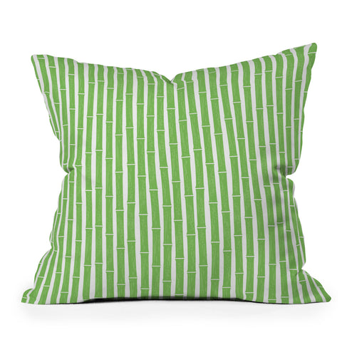 Little Arrow Design Co bamboo bright green Throw Pillow