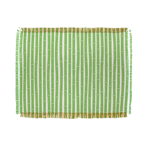 Little Arrow Design Co bamboo bright green Throw Blanket