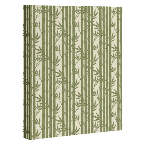 Little Arrow Design Co bamboo stripes green Art Canvas