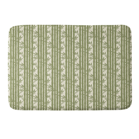 Little Arrow Design Co bamboo stripes green Memory Foam Bath Mat