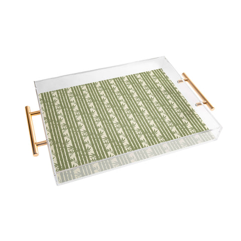 Little Arrow Design Co bamboo stripes green Acrylic Tray
