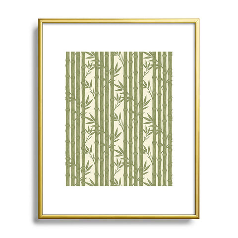 Little Arrow Design Co bamboo stripes green Metal Framed Art Print