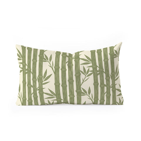Little Arrow Design Co bamboo stripes green Oblong Throw Pillow