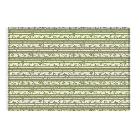 Little Arrow Design Co bamboo stripes green Outdoor Rug