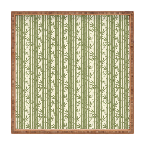 Little Arrow Design Co bamboo stripes green Square Tray