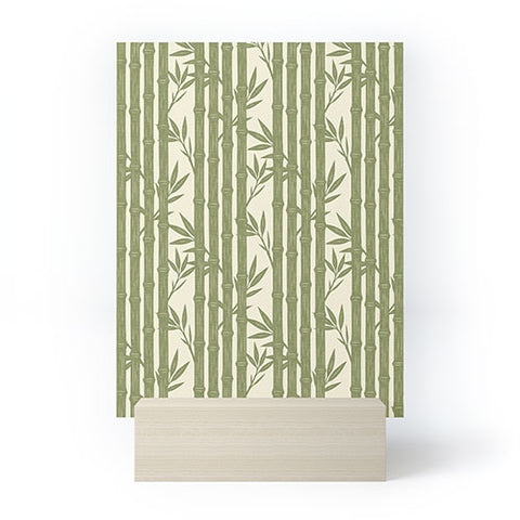 Little Arrow Design Co bamboo stripes green Mini Art Print
