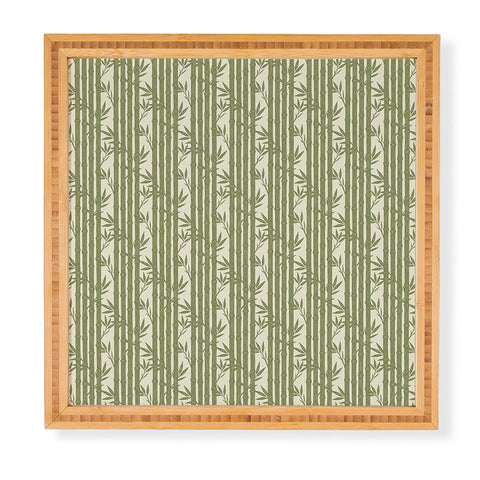 Little Arrow Design Co bamboo stripes green Framed Wall Art