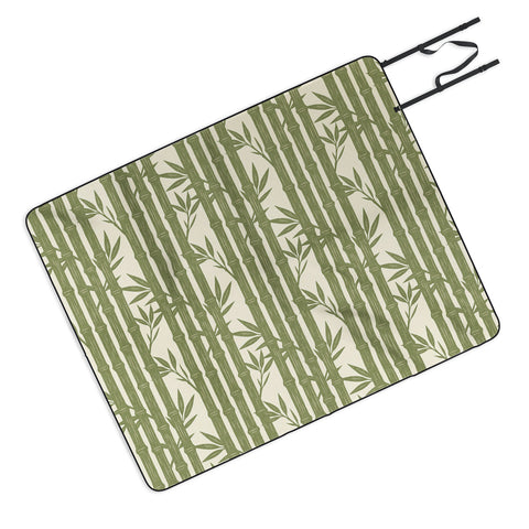 Little Arrow Design Co bamboo stripes green Picnic Blanket