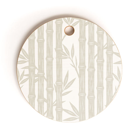Little Arrow Design Co bamboo stripes neutral Cutting Board Round
