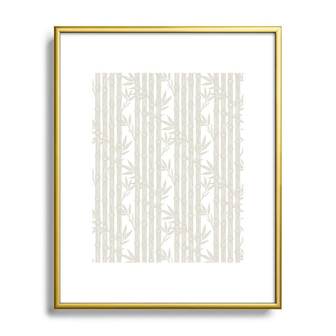 Little Arrow Design Co bamboo stripes neutral Metal Framed Art Print