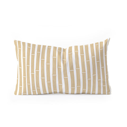 Little Arrow Design Co bamboo tiki gold Oblong Throw Pillow