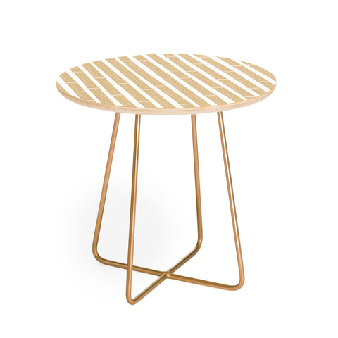 Little Arrow Design Co bamboo tiki gold Round Side Table