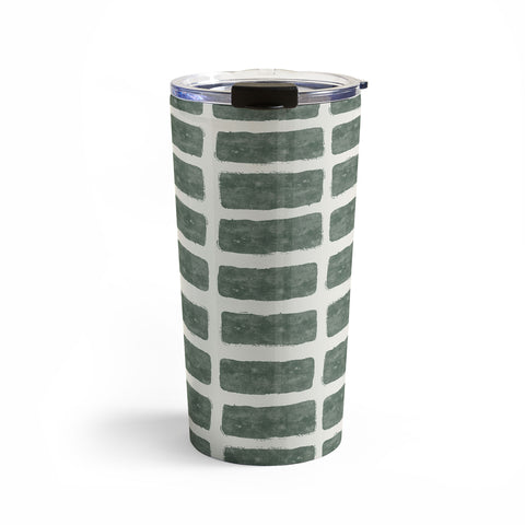 Little Arrow Design Co block print tile olive Travel Mug