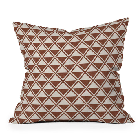Little Arrow Design Co bodhi geo diamonds rust Outdoor Throw Pillow