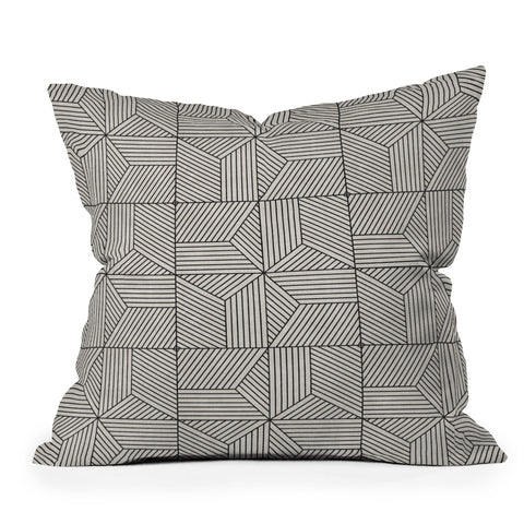 Little Arrow Design Co bohemian geometric tiles bone Outdoor Throw Pillow