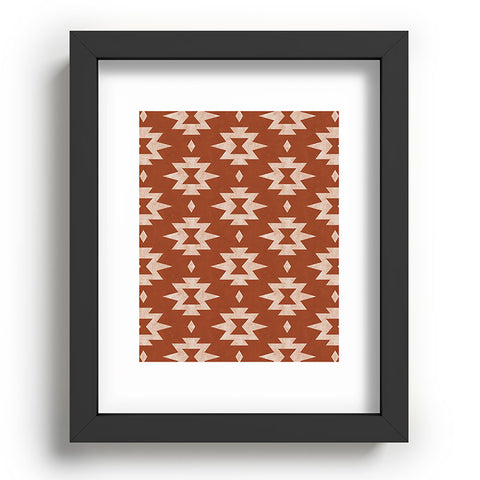 Little Arrow Design Co boho aztec stars on rust Recessed Framing Rectangle