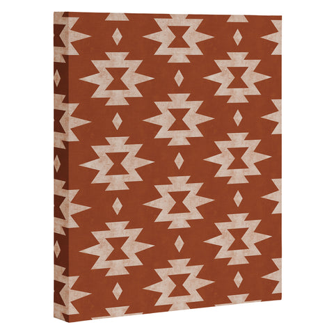 Little Arrow Design Co boho aztec stars on rust Art Canvas