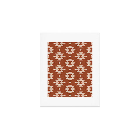 Little Arrow Design Co boho aztec stars on rust Art Print
