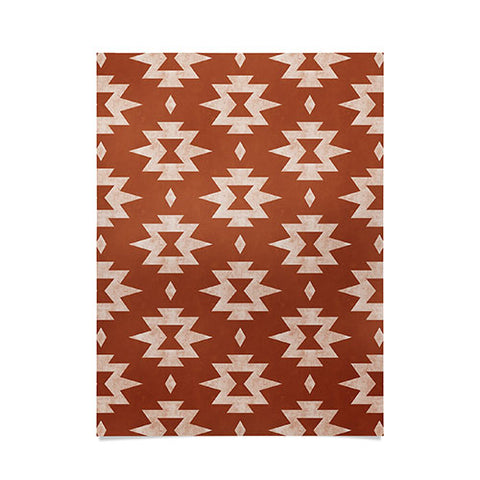 Little Arrow Design Co boho aztec stars on rust Poster