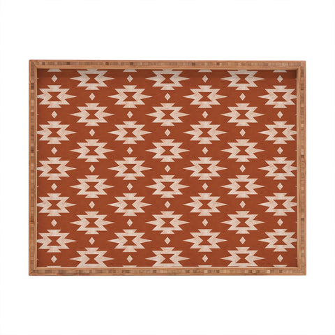 Little Arrow Design Co boho aztec stars on rust Rectangular Tray
