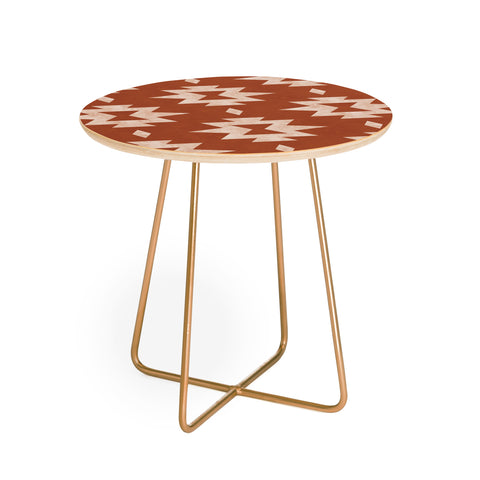 Little Arrow Design Co boho aztec stars on rust Round Side Table
