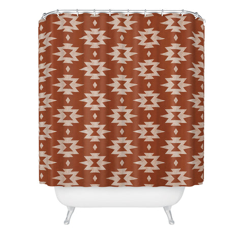 Little Arrow Design Co boho aztec stars on rust Shower Curtain