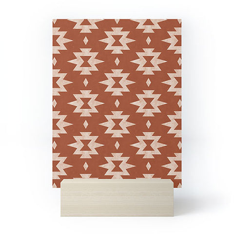 Little Arrow Design Co boho aztec stars on rust Mini Art Print