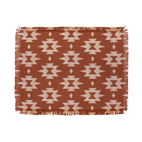 Little Arrow Design Co boho aztec stars on rust Throw Blanket