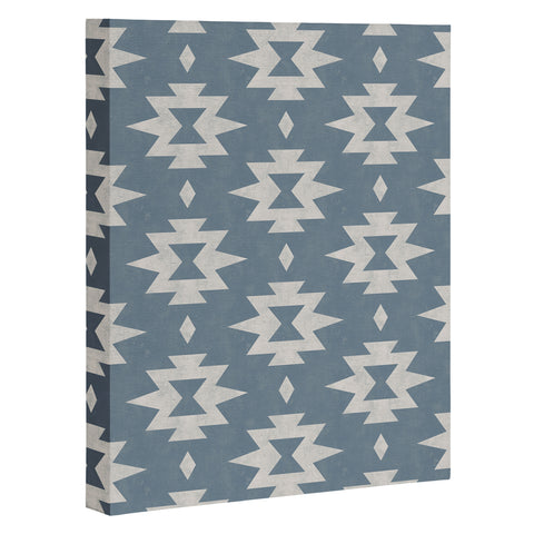 Little Arrow Design Co boho aztec stars vintage blue Art Canvas
