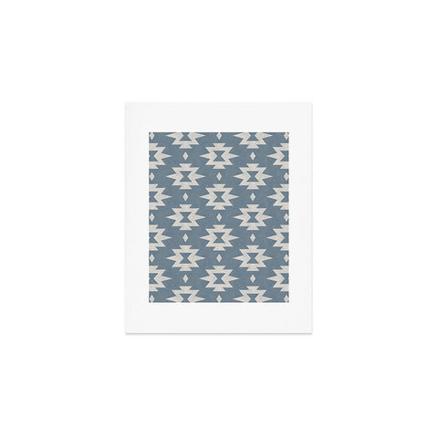 Little Arrow Design Co boho aztec stars vintage blue Art Print
