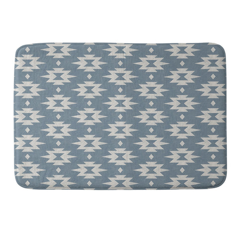 Little Arrow Design Co boho aztec stars vintage blue Memory Foam Bath Mat