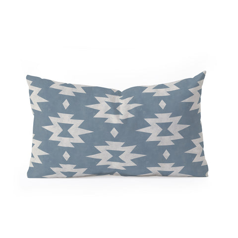 Little Arrow Design Co boho aztec stars vintage blue Oblong Throw Pillow