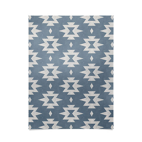 Little Arrow Design Co boho aztec stars vintage blue Poster