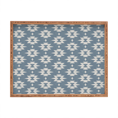 Little Arrow Design Co boho aztec stars vintage blue Rectangular Tray