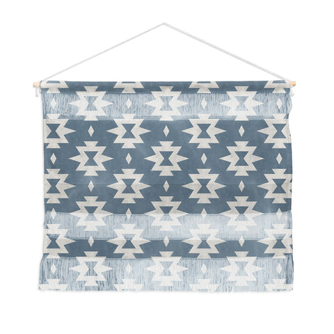Little Arrow Design Co boho aztec stars vintage blue Wall Hanging Landscape