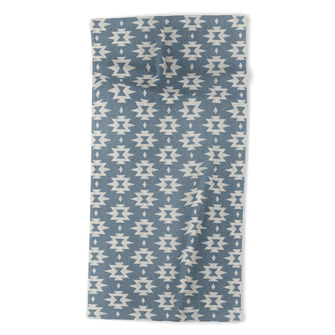 Little Arrow Design Co boho aztec stars vintage blue Beach Towel
