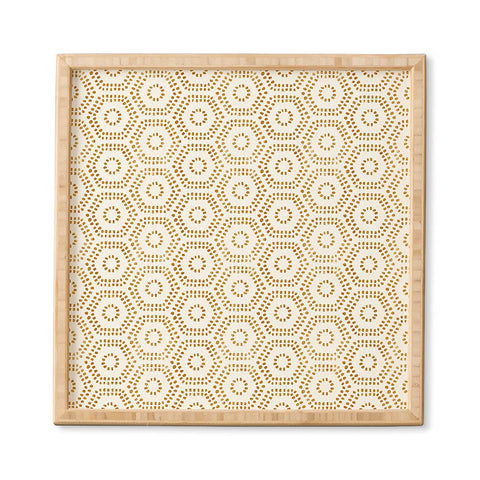 Little Arrow Design Co boho hexagons cream Framed Wall Art