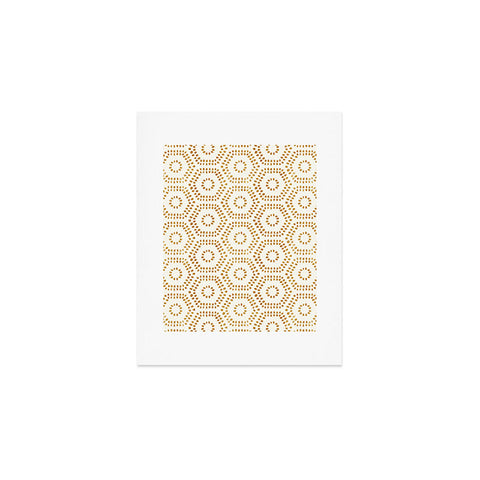Little Arrow Design Co boho hexagons cream Art Print