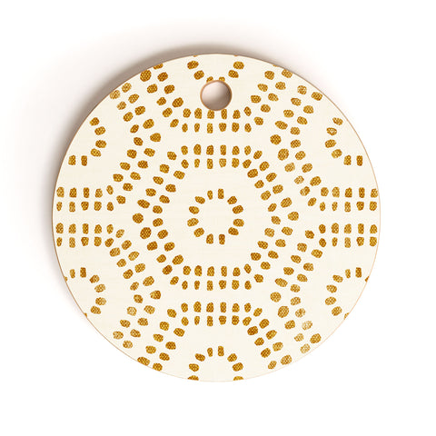 Little Arrow Design Co boho hexagons cream Cutting Board Round