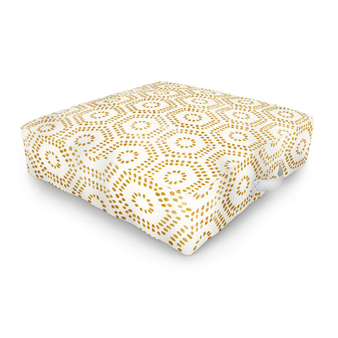 Little Arrow Design Co boho hexagons cream Outdoor Floor Cushion