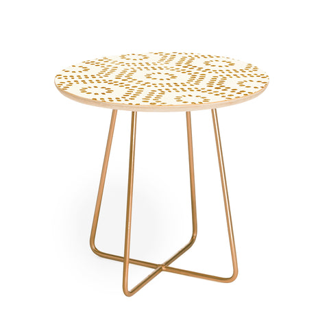 Little Arrow Design Co boho hexagons cream Round Side Table
