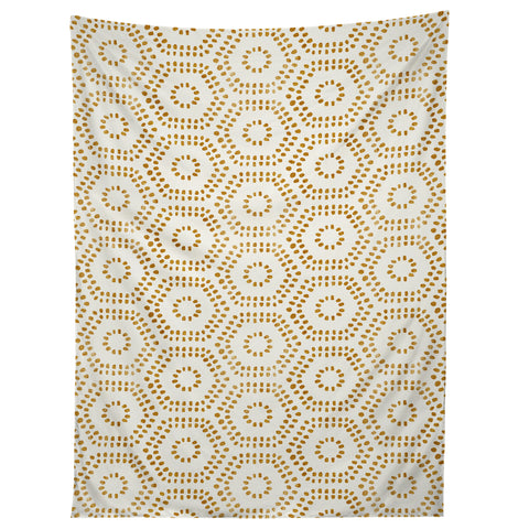 Little Arrow Design Co boho hexagons cream Tapestry