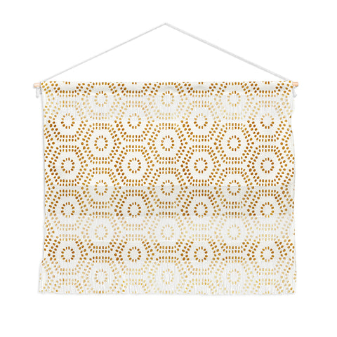 Little Arrow Design Co boho hexagons cream Wall Hanging Landscape