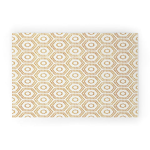 Little Arrow Design Co boho hexagons cream Welcome Mat
